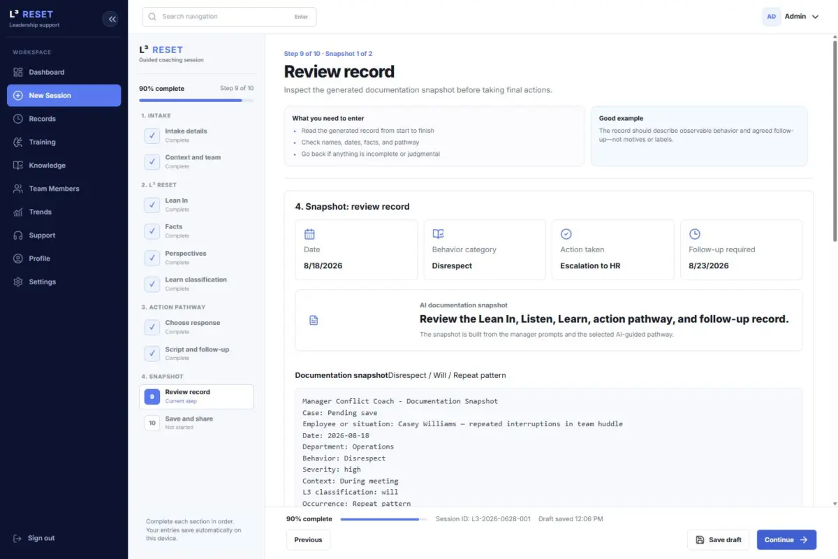 Documentation support